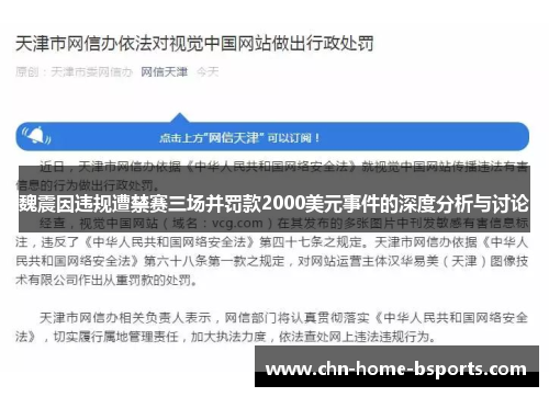 魏震因违规遭禁赛三场并罚款2000美元事件的深度分析与讨论